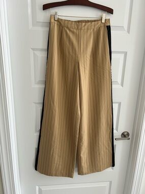 La Ligne Wide Leg Pants Tan Black Size S